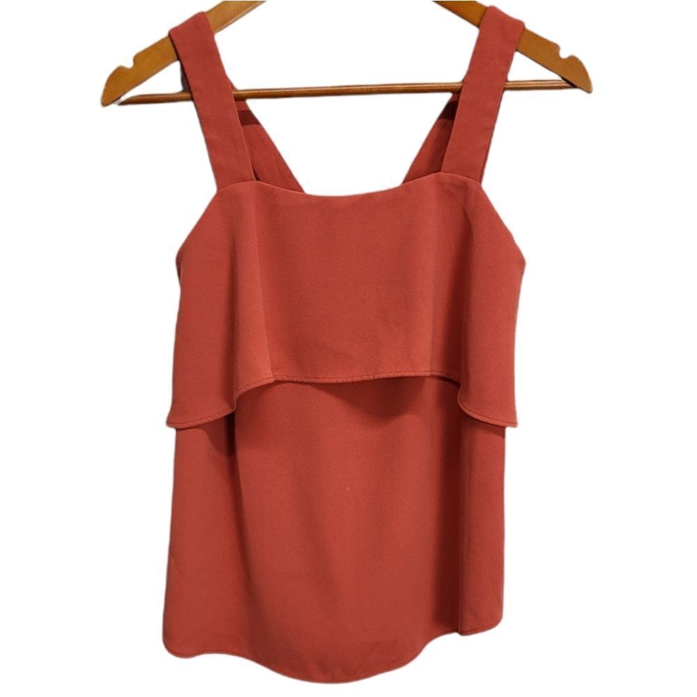 Ann Tylor Women's Ruffled Orange Top Size XXSP